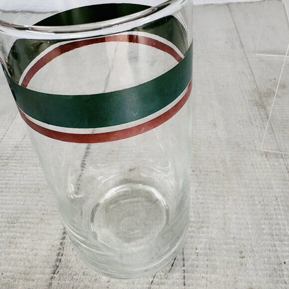 Pfaltgraff JUNIPER Green Mauve Bands Clear Glass Ice Tea Tumbler Glasses Set 4 - Picture 15 of 16